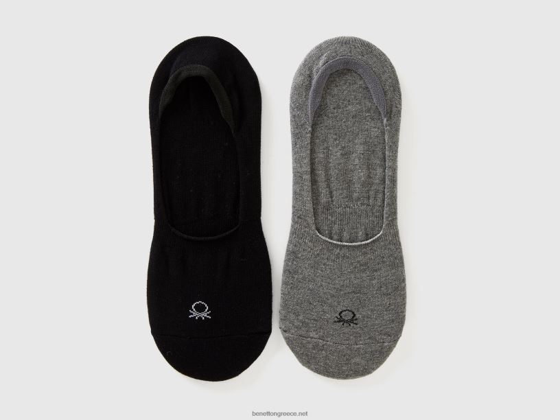 δύο ζευγάρια μονόχρωμες κάλτσες στον αστράγαλο J8TLD952 Benetton γυναίκες πολύχρωμο