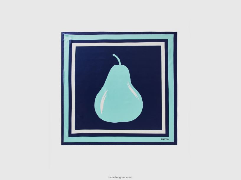 μπλε φούστα με στάμπα αχλαδιού J8TLD803 Benetton γυναίκες μπλε