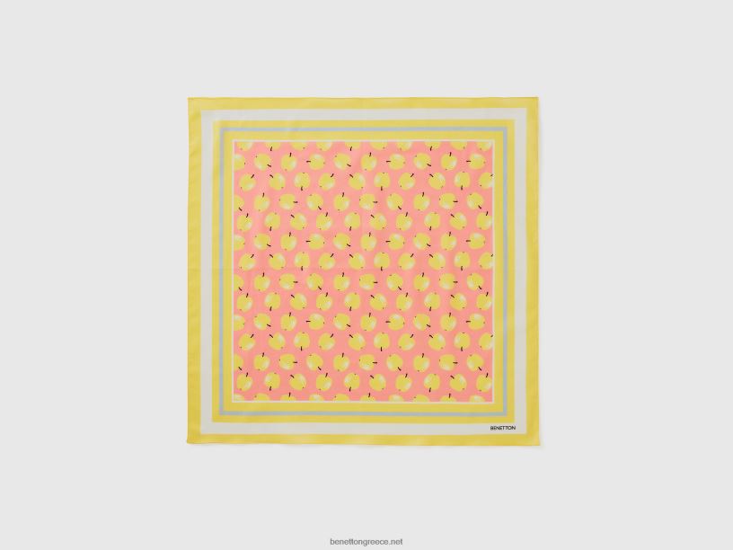 ροζ μπαντάνα με μοτίβο μήλου J8TLD882 Benetton γυναίκες ροζ