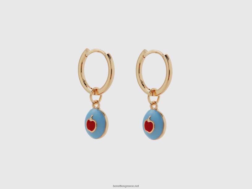 σκουλαρίκια με κρεμαστό μήλο μπλε του ουρανού J8TLD765 Benetton γυναίκες μπλε του ουρανού