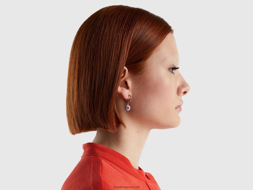 σκουλαρίκια με κρεμαστό μήλο μπλε του ουρανού J8TLD765 Benetton γυναίκες μπλε του ουρανού