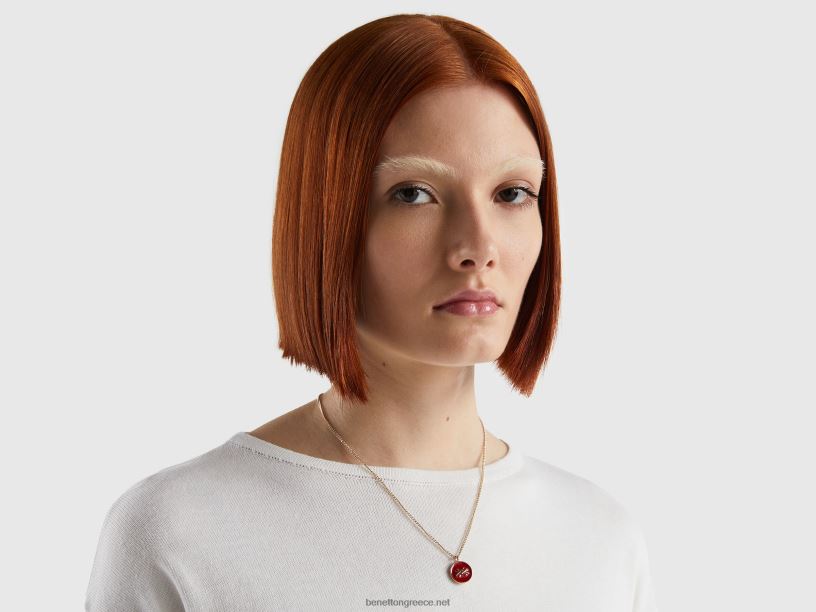 κολιέ με κοραλί κόκκινο μενταγιόν J8TLD767 Benetton γυναίκες κοράλλι