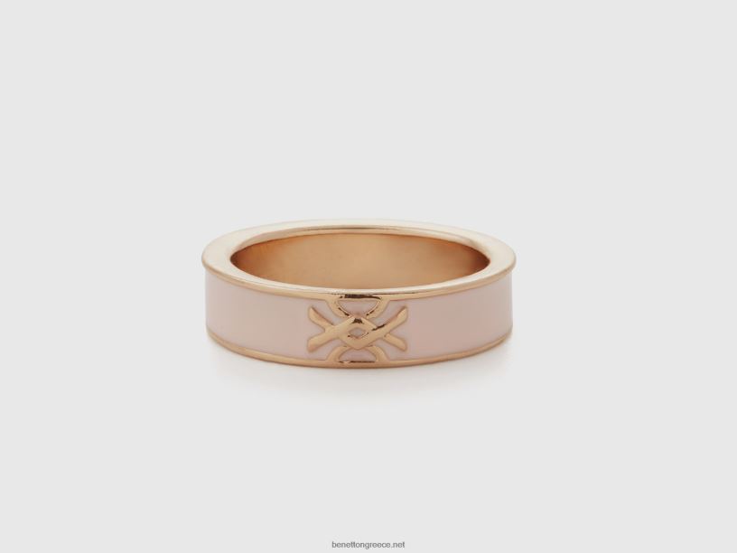 Δαχτυλίδι σε ανοιχτό ροζ λουράκι με λογότυπο J8TLD786 Benetton γυναίκες απαλό ροζ