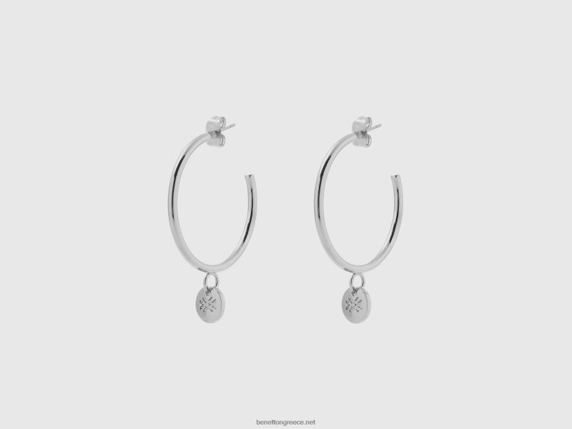 ασημένια κρίκοι σκουλαρίκια J8TLD833 Benetton γυναίκες ασήμι
