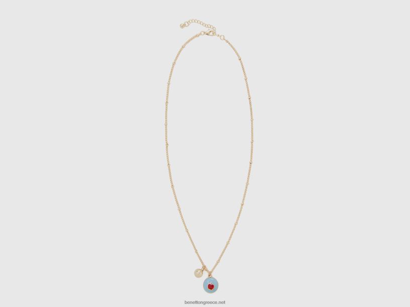 κολιέ με κρεμαστό μήλο μπλε του ουρανού J8TLD836 Benetton γυναίκες μπλε του ουρανού