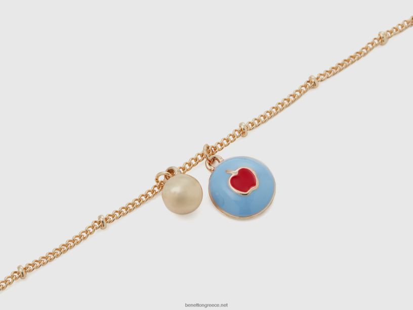 κολιέ με κρεμαστό μήλο μπλε του ουρανού J8TLD836 Benetton γυναίκες μπλε του ουρανού