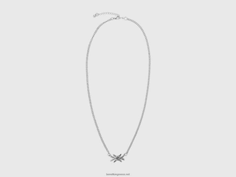 ασημένιο κολιέ με λογότυπο J8TLD851 Benetton γυναίκες ασήμι