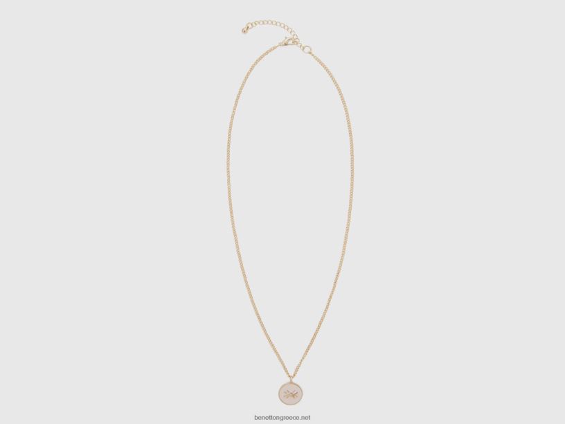 κολιέ με ανοιχτό ροζ μενταγιόν J8TLD869 Benetton γυναίκες απαλό ροζ