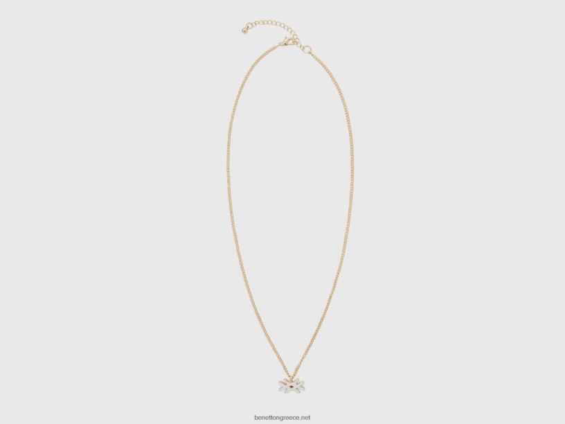 κολιέ με μενταγιόν με λευκό λογότυπο J8TLD872 Benetton γυναίκες άσπρο