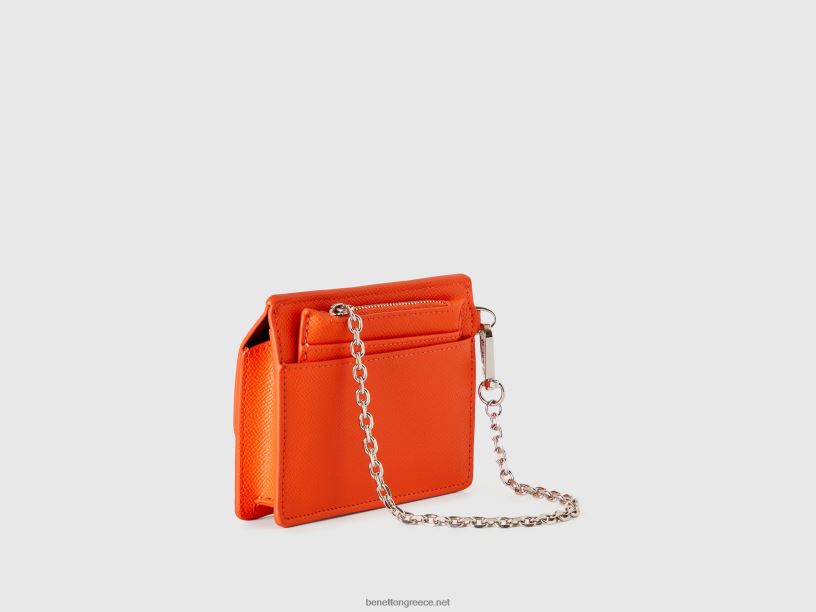 πορτοφόλι και θήκη για κάρτες από απομίμηση δέρματος J8TLD1518 Benetton γυναίκες το κόκκινο