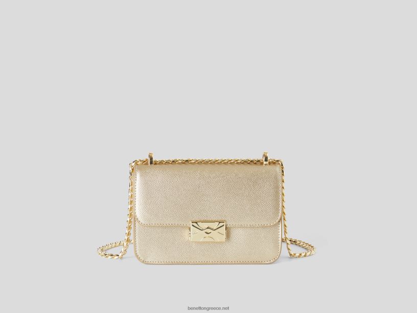 μικρή χρυσή τσάντα J8TLD1525 Benetton γυναίκες χρυσός