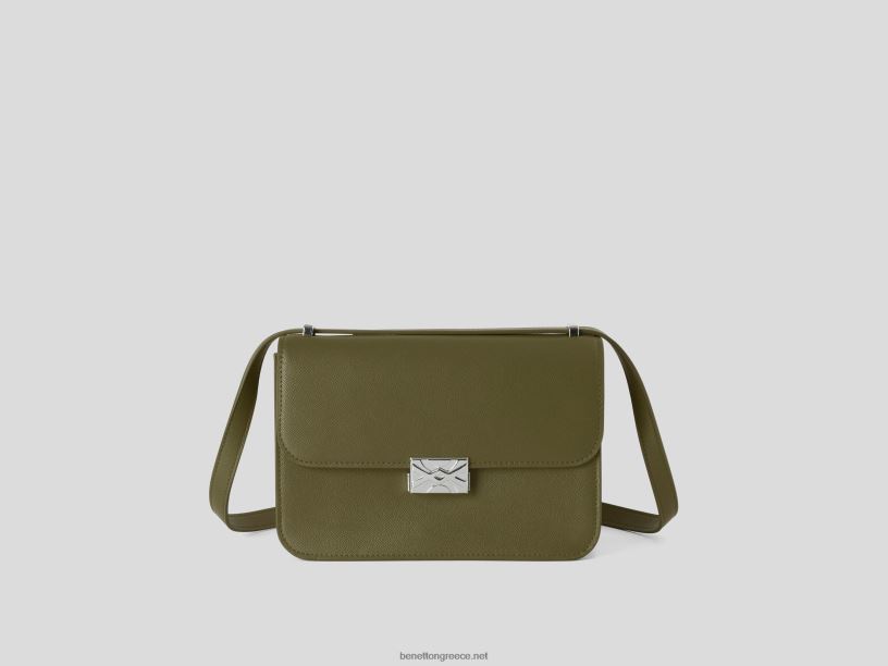 μεγάλη στρατιωτική πράσινη τσάντα J8TLD1555 Benetton γυναίκες στρατιωτικό πράσινο