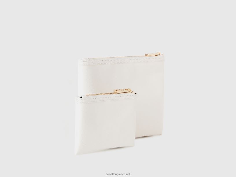 δύο τσάντες από απομίμηση δέρματος J8TLD792 Benetton γυναίκες άσπρο