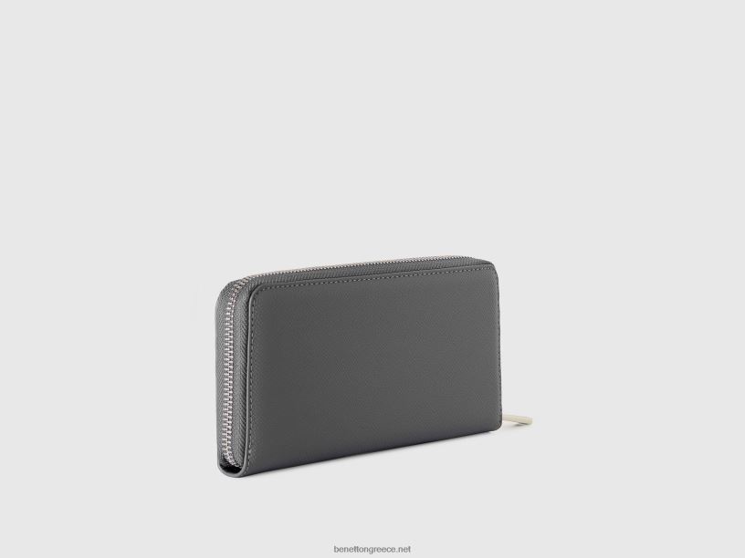 μεγάλο πορτοφόλι με φερμουάρ J8TLD812 Benetton γυναίκες γκρί