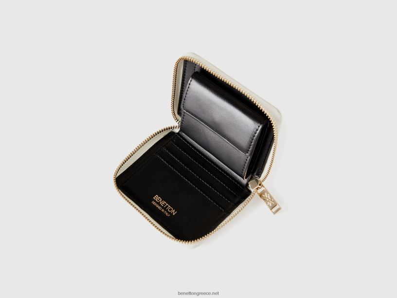 μικρό πορτοφόλι με φερμουάρ J8TLD841 Benetton γυναίκες άσπρο
