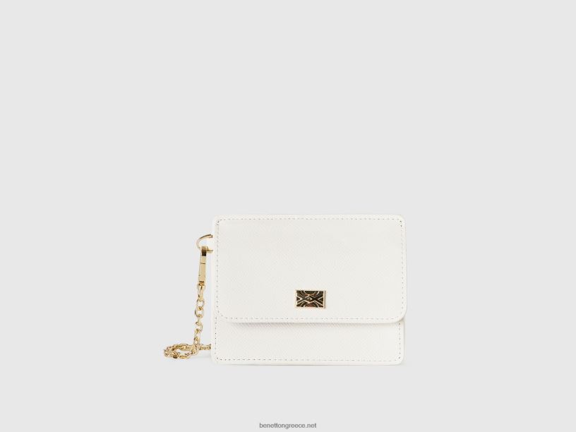 πορτοφόλι και θήκη για κάρτες από απομίμηση δέρματος J8TLD842 Benetton γυναίκες άσπρο