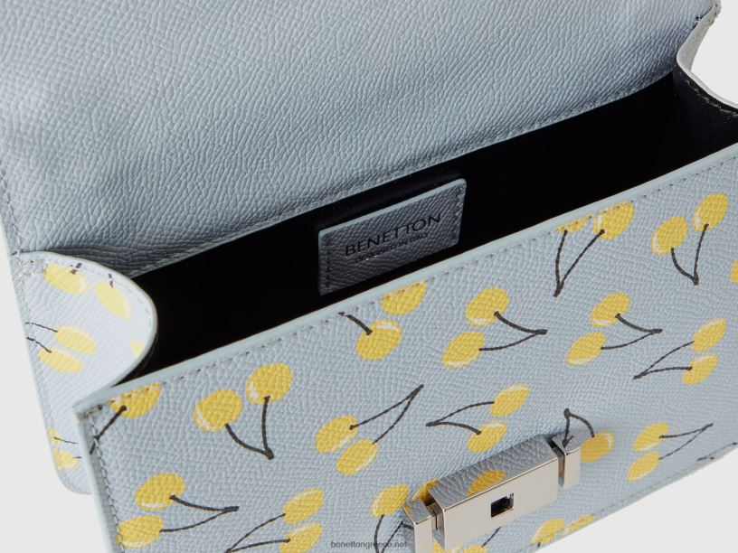 μικρή γαλάζια τσάντα με κεράσια J8TLD853 Benetton γυναίκες μπλε του ουρανού