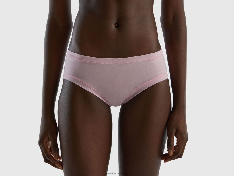 ψηλόμεσα εσώρουχα από σούπερ ελαστικό οργανικό βαμβάκι J8TLD1037 Benetton γυναίκες πασχαλιά