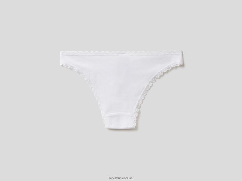 χαμηλοκάβαλα εσώρουχα από ελαστικό οργανικό βαμβάκι J8TLD1068 Benetton γυναίκες άσπρο