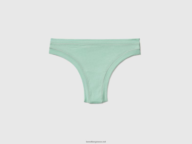 βραζιλιάνικα εσώρουχα από σούπερ ελαστικό οργανικό βαμβάκι J8TLD4227 Benetton γυναίκες ανοιχτό πράσινο