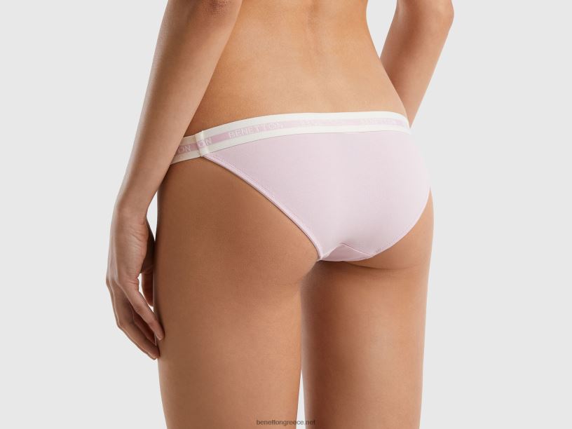 χαμηλοκάβαλα εσώρουχα από οργανικό βαμβάκι J8TLD4243 Benetton γυναίκες πασχαλιά
