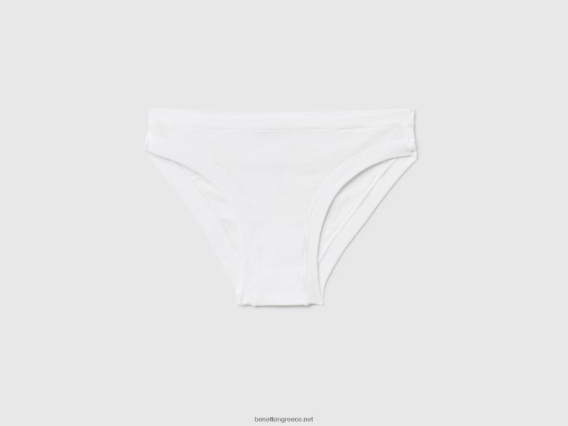εσώρουχα χαμηλού ύψους από σούπερ ελαστικό οργανικό βαμβάκι J8TLD4308 Benetton γυναίκες άσπρο
