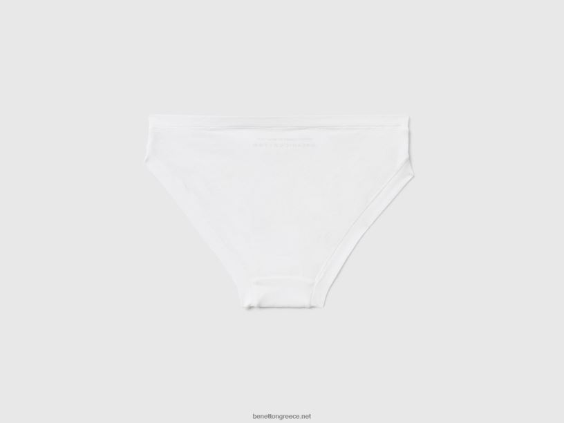 εσώρουχα χαμηλού ύψους από σούπερ ελαστικό οργανικό βαμβάκι J8TLD4308 Benetton γυναίκες άσπρο