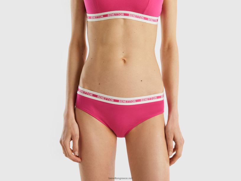 Ψηλόμεση εσώρουχα από οργανικό βαμβάκι J8TLD954 Benetton γυναίκες φουξία