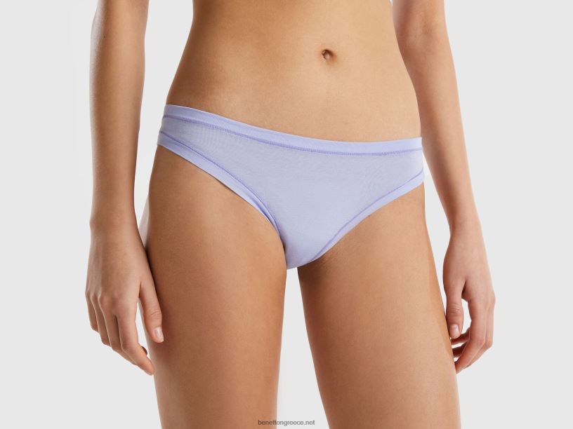 βραζιλιάνικα εσώρουχα από σούπερ ελαστικό οργανικό βαμβάκι J8TLD969 Benetton γυναίκες λεβάντα