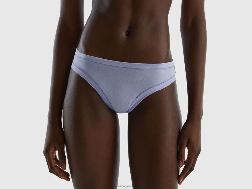 εσώρουχα χαμηλού ύψους από σούπερ ελαστικό οργανικό βαμβάκι J8TLD993 Benetton γυναίκες λεβάντα