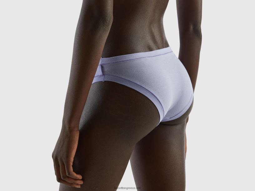 εσώρουχα χαμηλού ύψους από σούπερ ελαστικό οργανικό βαμβάκι J8TLD993 Benetton γυναίκες λεβάντα
