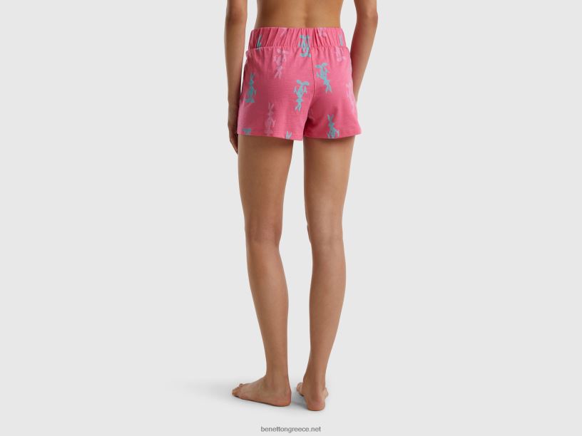σορτς λαγουδάκι bugs J8TLD998 Benetton γυναίκες φουξία