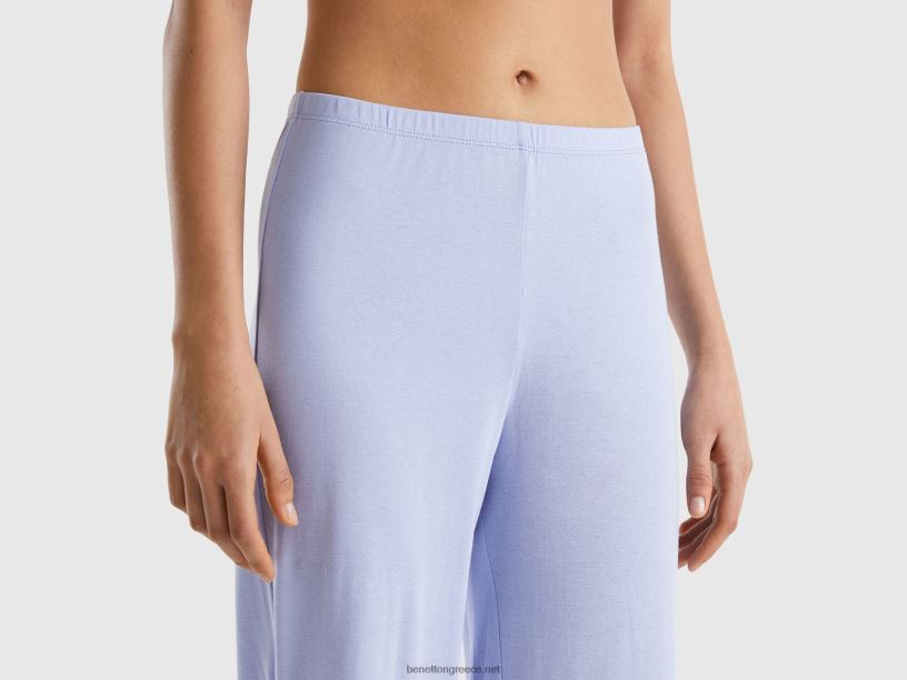 πιτζάμες από βαμβακερές μακριές ίνες J8TLD1031 Benetton γυναίκες λεβάντα