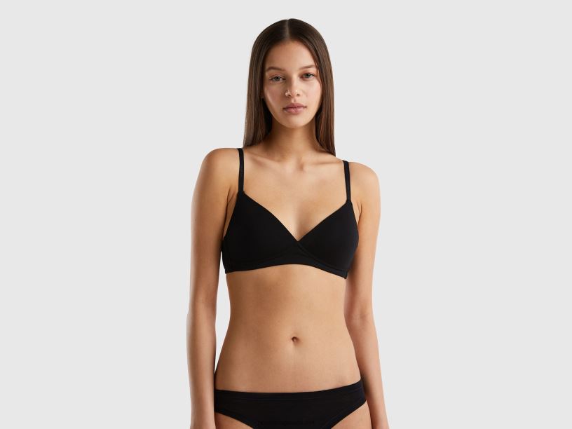 σουτιέν με επένδυση από οργανικό βαμβάκι J8TLD1000 Benetton γυναίκες μαύρος