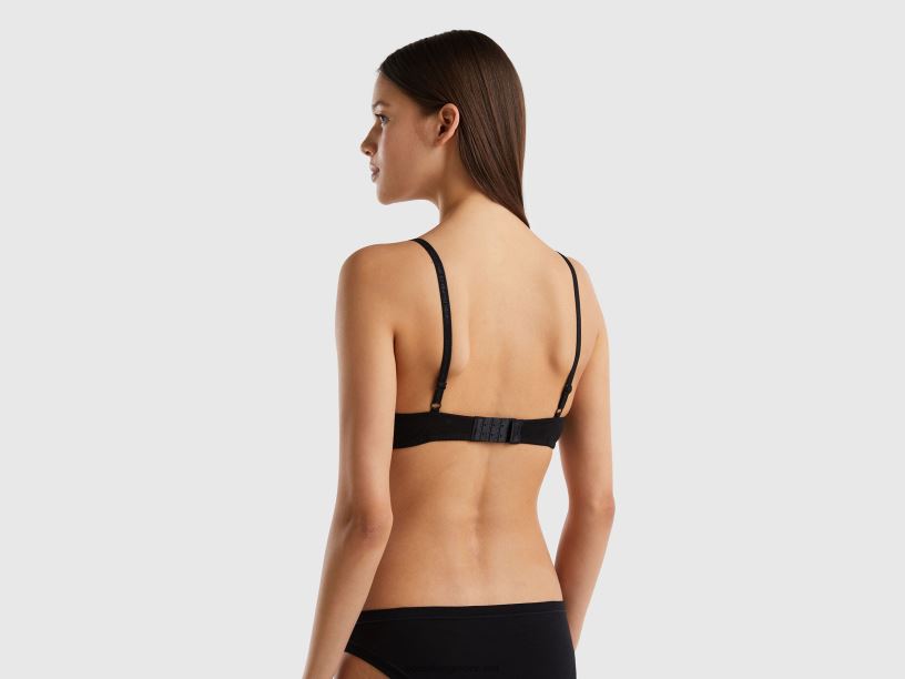 σουτιέν με επένδυση από οργανικό βαμβάκι J8TLD1000 Benetton γυναίκες μαύρος