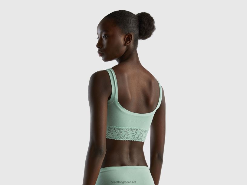 σουτιέν από σούπερ ελαστικό οργανικό βαμβάκι J8TLD1024 Benetton γυναίκες πράσινος