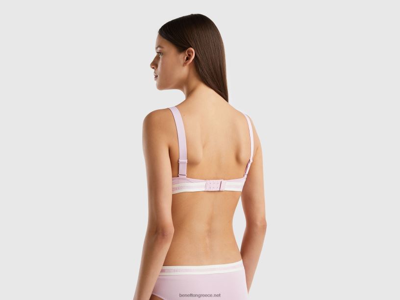 σουτιέν με ημιεπενδύσεις από οργανικό βαμβάκι J8TLD4225 Benetton γυναίκες πασχαλιά