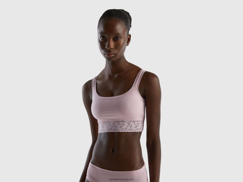 σουτιέν από σούπερ ελαστικό οργανικό βαμβάκι J8TLD4257 Benetton γυναίκες πασχαλιά