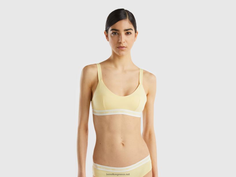 σουτιέν με ημιεπενδύσεις από οργανικό βαμβάκι J8TLD4288 Benetton γυναίκες κίτρινος