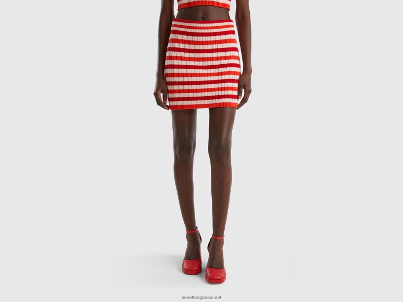 ριγέ μίνι φούστα J8TLD4163 Benetton γυναίκες πολύχρωμο