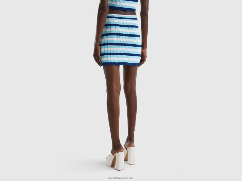 ριγέ μίνι φούστα J8TLD701 Benetton γυναίκες πολύχρωμο