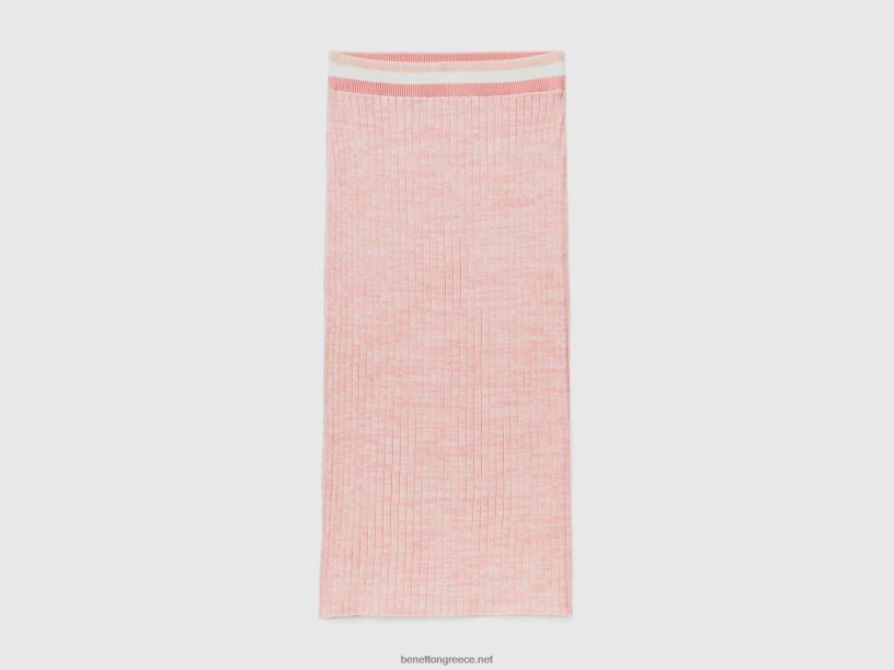 ροζ πλεκτή pencil φούστα J8TLD4170 Benetton γυναίκες ροζ