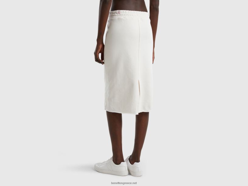 sweat pencil φούστα J8TLD4200 Benetton γυναίκες κρεμώδες λευκό