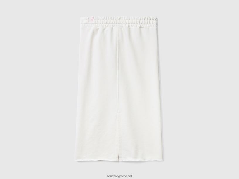 sweat pencil φούστα J8TLD4200 Benetton γυναίκες κρεμώδες λευκό
