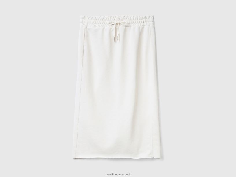sweat pencil φούστα J8TLD927 Benetton γυναίκες κρεμώδες λευκό