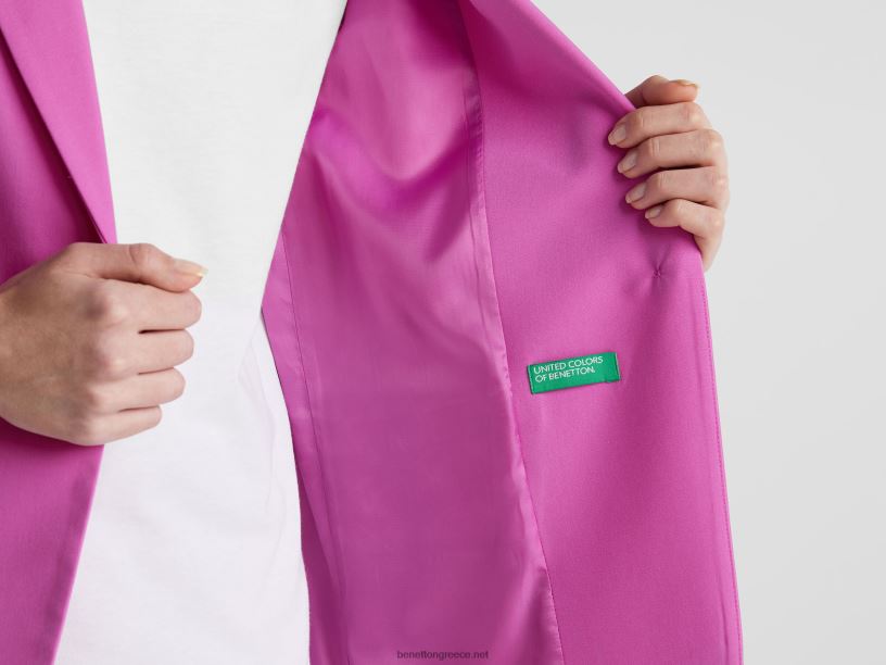 σακάκι με επένδυση J8TLD250 Benetton γυναίκες ροζ