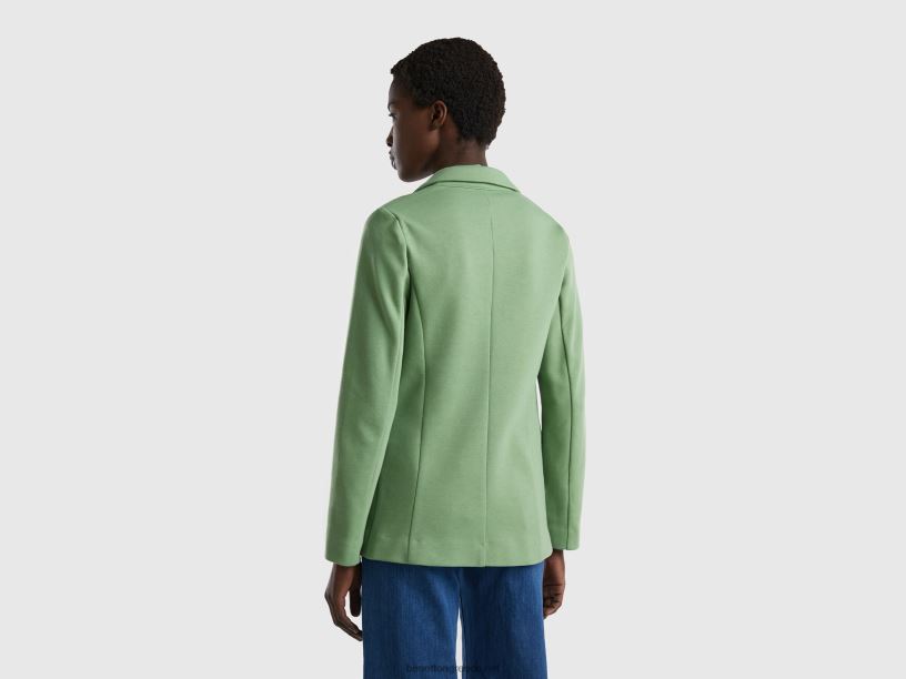 μπλέιζερ με τσέπες J8TLD274 Benetton γυναίκες πράσινος