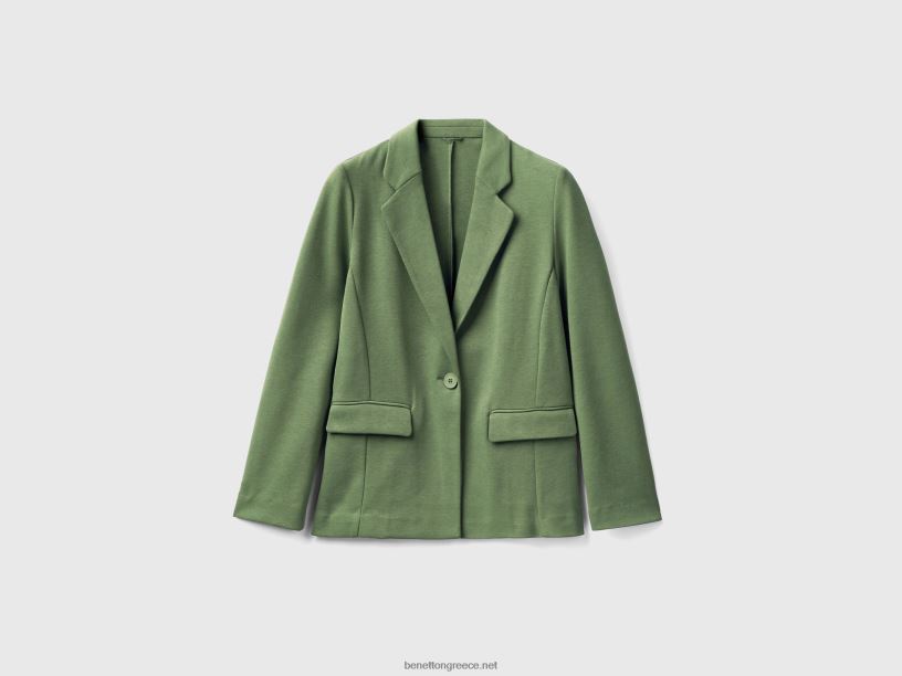μπλέιζερ με τσέπες J8TLD274 Benetton γυναίκες πράσινος