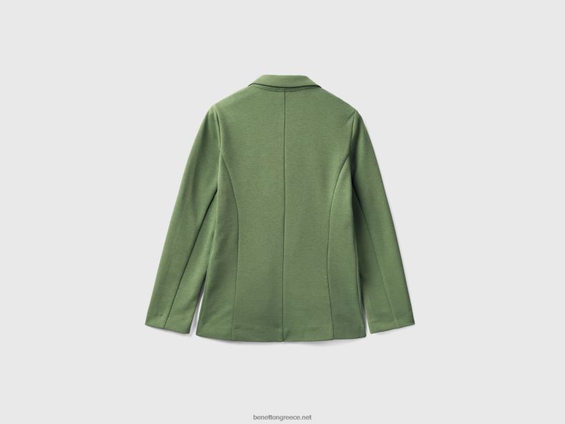 μπλέιζερ με τσέπες J8TLD274 Benetton γυναίκες πράσινος