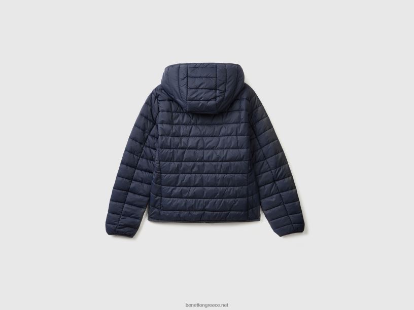 Πουφερ μπουφάν με ανακυκλωμένη βάτα J8TLD259 Benetton γυναίκες σκούρο μπλε